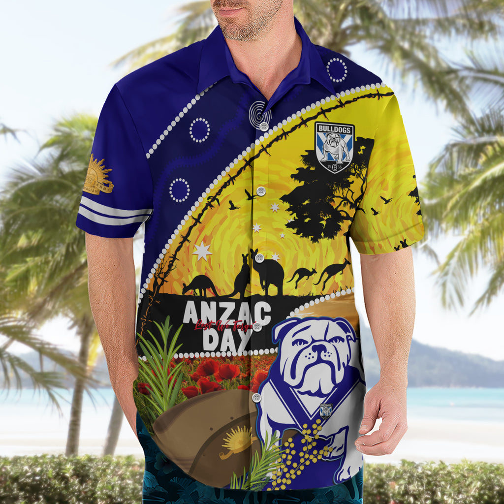 Bulldogs ANZAC Day Hawaiian Shirt Rosemary Starring Night Style