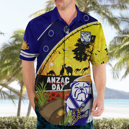 Bulldogs ANZAC Day Hawaiian Shirt Rosemary Starring Night Style