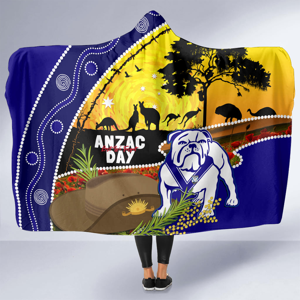 Bulldogs ANZAC Day Hooded Blanket Rosemary Starring Night Style