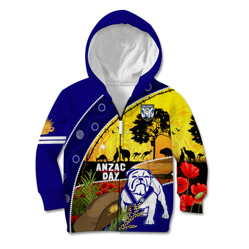 Bulldogs ANZAC Day Kid Hoodie Rosemary Starring Night Style