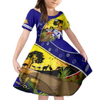 Bulldogs ANZAC Day Kid Short Sleeve Dress Rosemary Starring Night Style