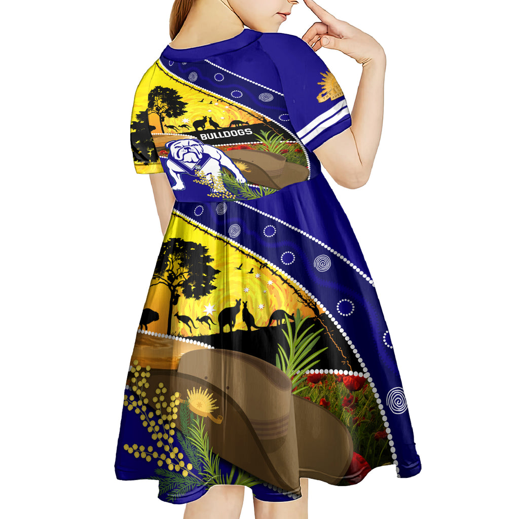 Bulldogs ANZAC Day Kid Short Sleeve Dress Rosemary Starring Night Style