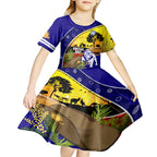 Bulldogs ANZAC Day Kid Short Sleeve Dress Rosemary Starring Night Style