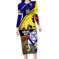 Bulldogs ANZAC Day Long Sleeve Bodycon Dress Rosemary Starring Night Style