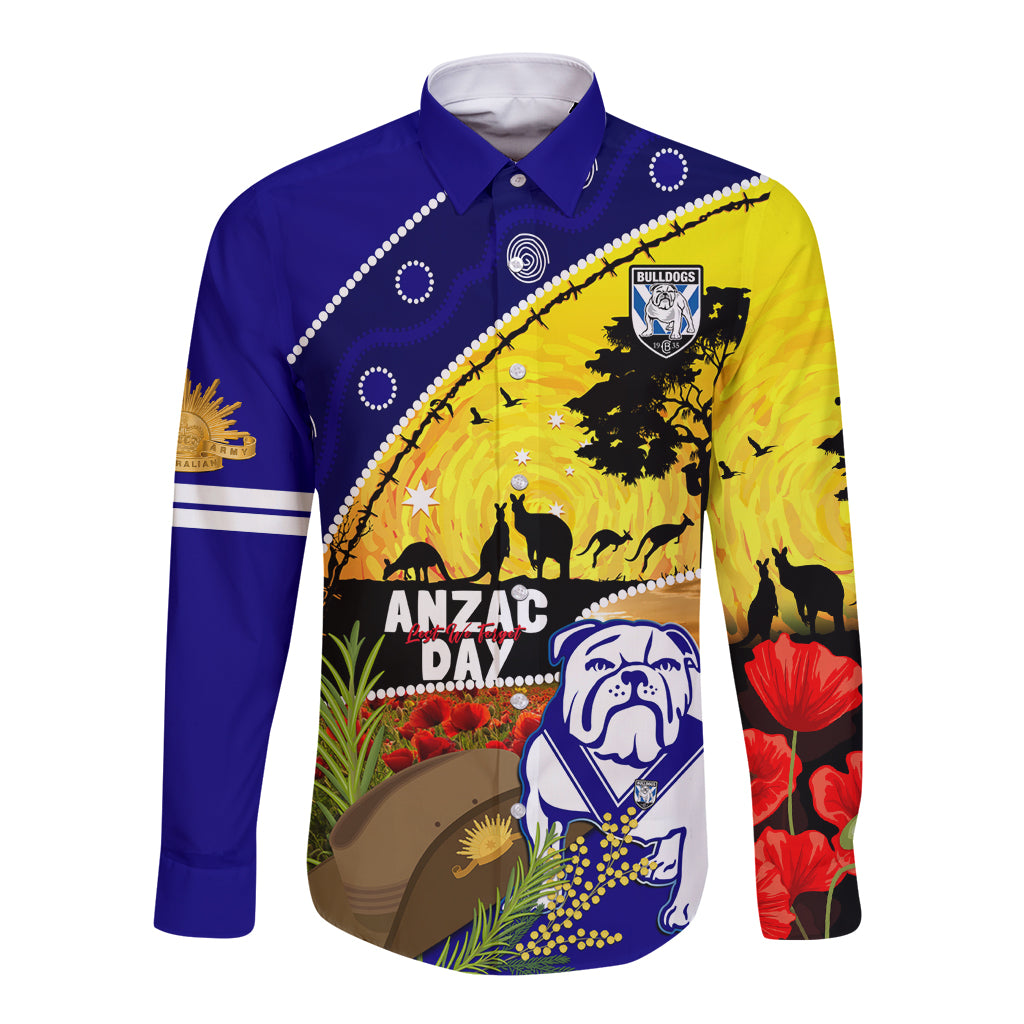 Bulldogs ANZAC Day Long Sleeve Button Shirt Rosemary Starring Night Style