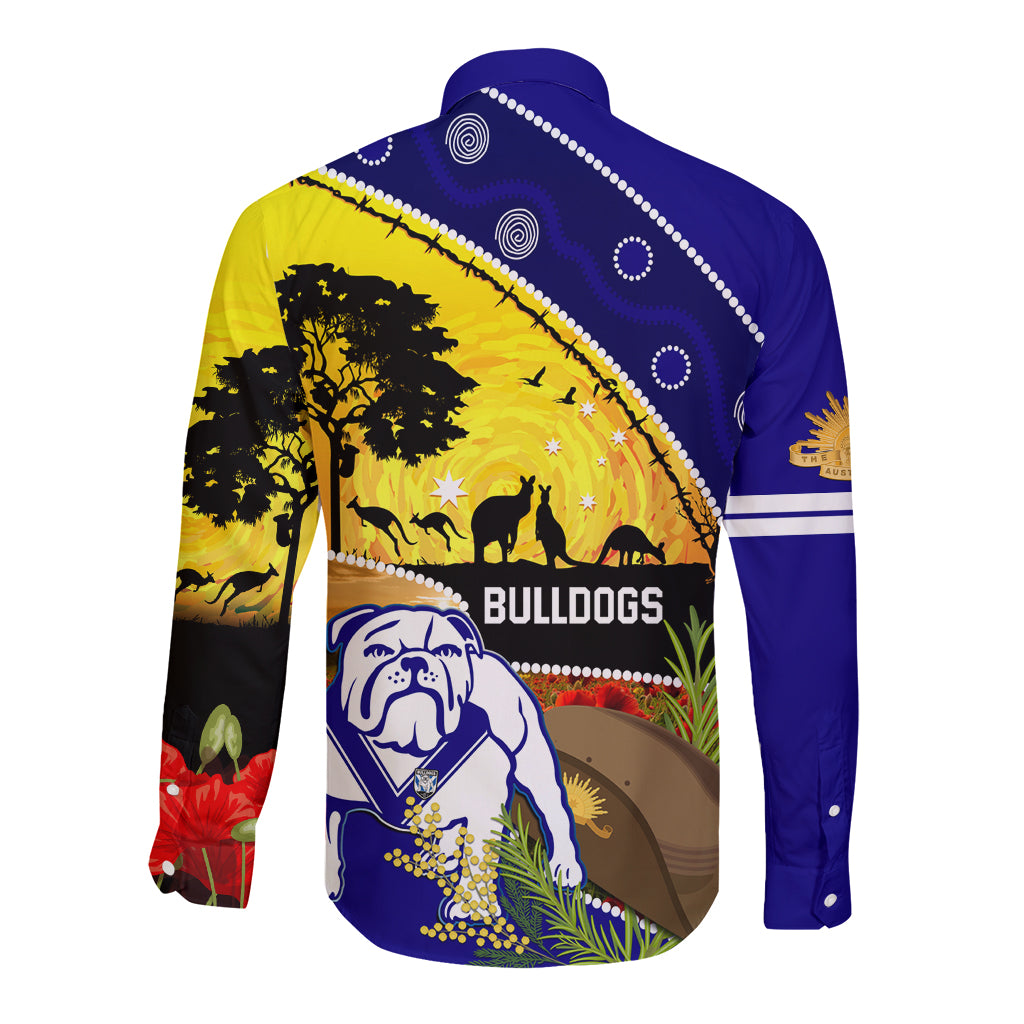 Bulldogs ANZAC Day Long Sleeve Button Shirt Rosemary Starring Night Style