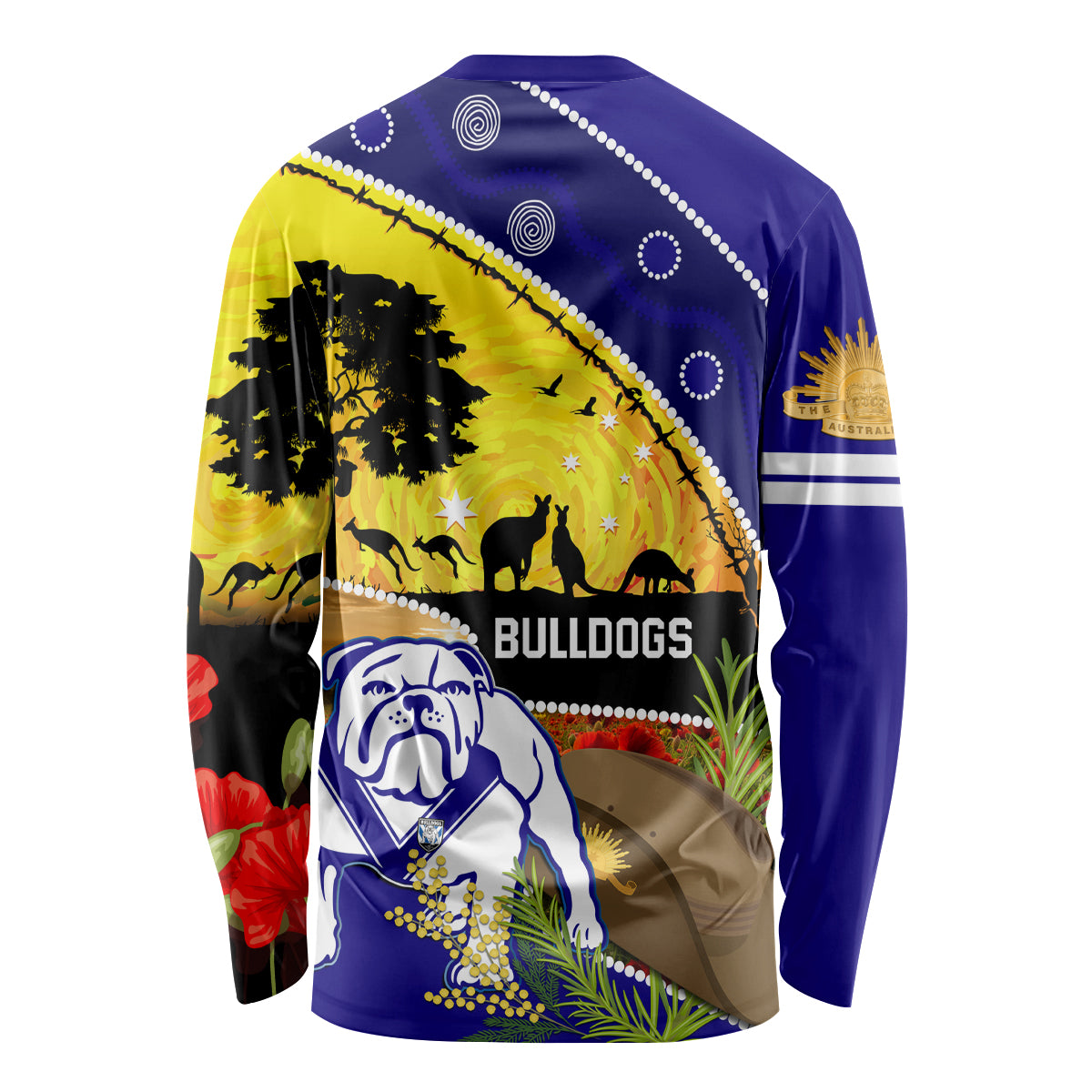 Bulldogs ANZAC Day Long Sleeve Shirt Rosemary Starring Night Style