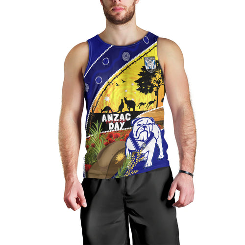 Bulldogs ANZAC Day Men Tank Top Rosemary Starring Night Style