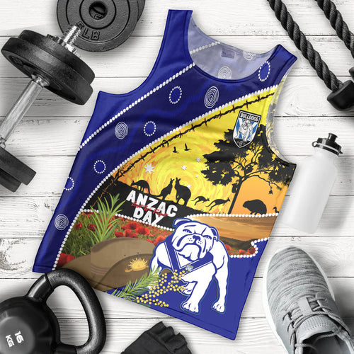 Bulldogs ANZAC Day Men Tank Top Rosemary Starring Night Style