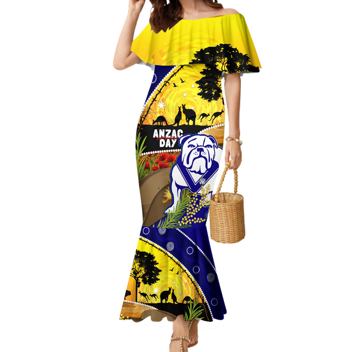 Bulldogs ANZAC Day Mermaid Dress Rosemary Starring Night Style
