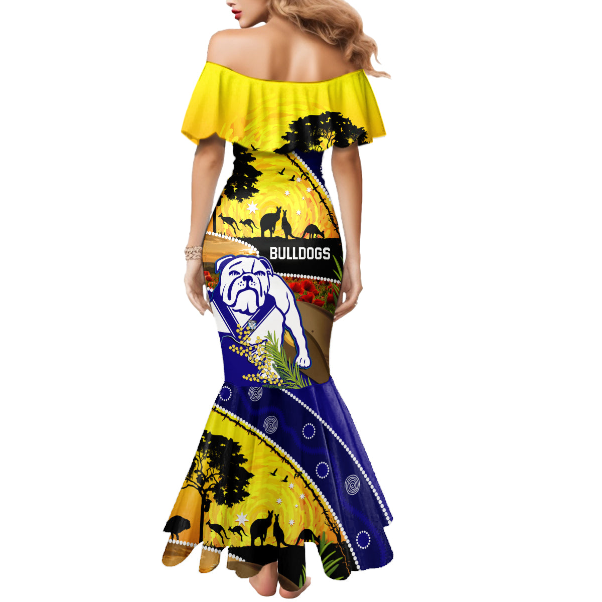 Bulldogs ANZAC Day Mermaid Dress Rosemary Starring Night Style