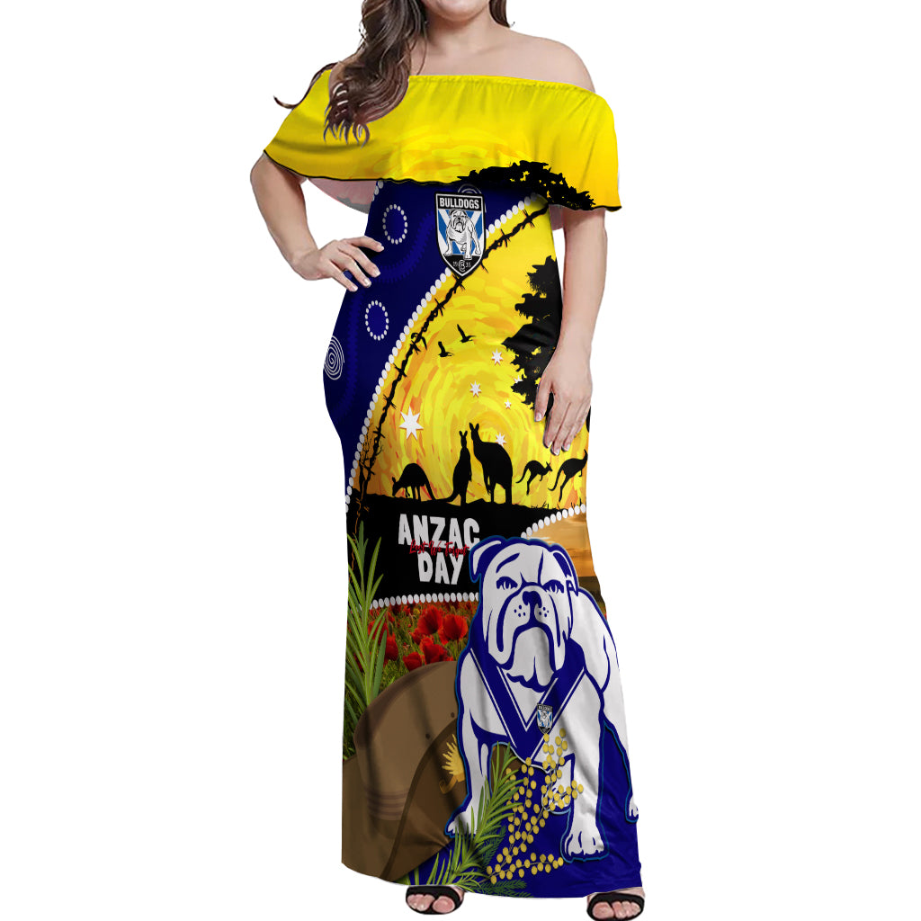 Bulldogs ANZAC Day Off Shoulder Maxi Dress Rosemary Starring Night Style