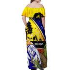 Bulldogs ANZAC Day Off Shoulder Maxi Dress Rosemary Starring Night Style