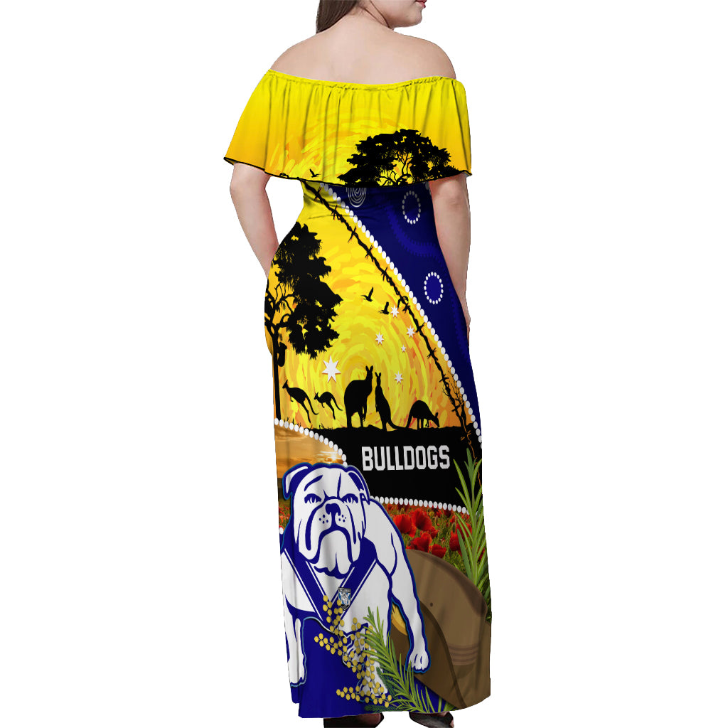 Bulldogs ANZAC Day Off Shoulder Maxi Dress Rosemary Starring Night Style