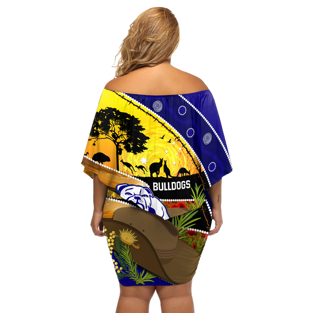 Bulldogs ANZAC Day Off Shoulder Short Dress Rosemary Starring Night Style