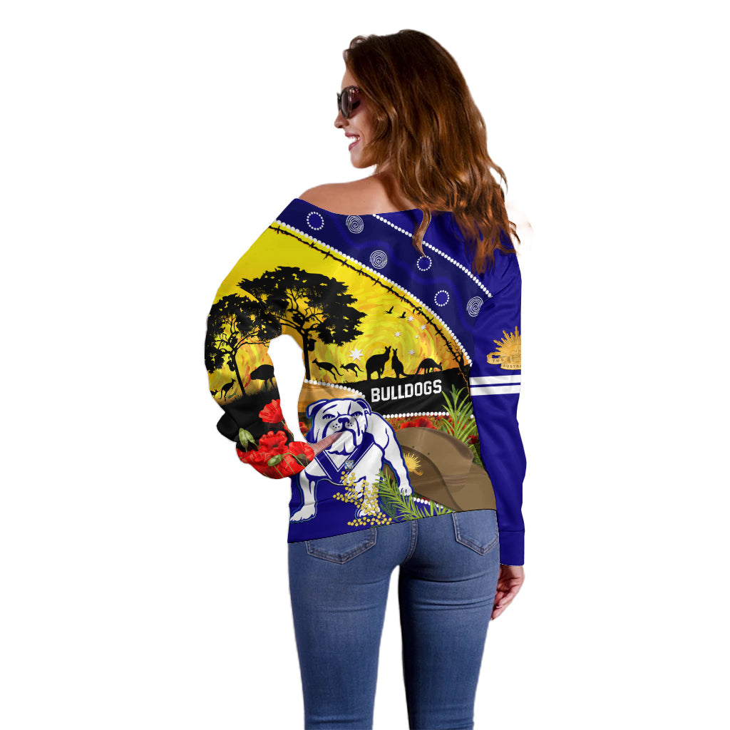 Bulldogs ANZAC Day Off Shoulder Sweater Rosemary Starring Night Style