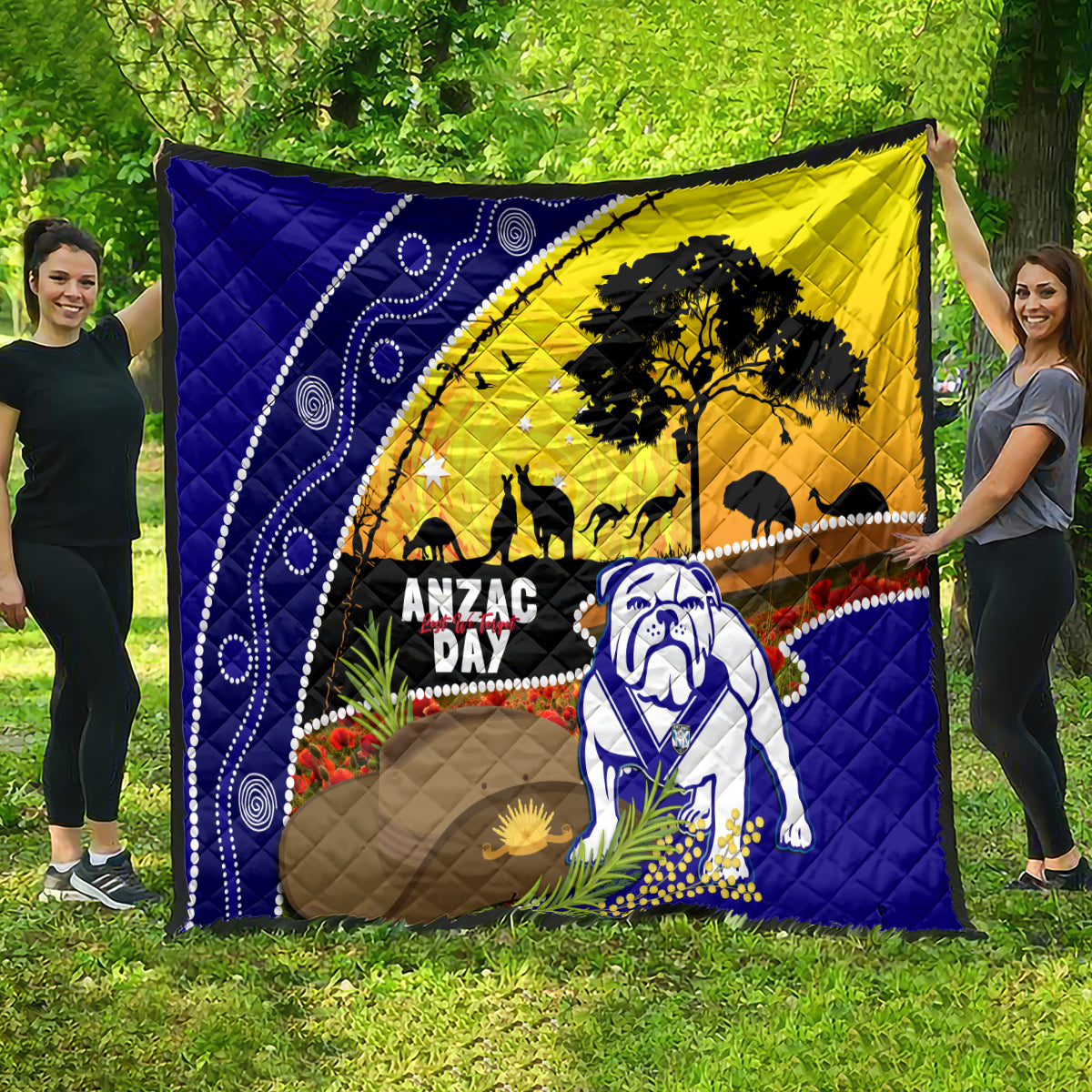 Bulldogs ANZAC Day Quilt Rosemary Starring Night Style