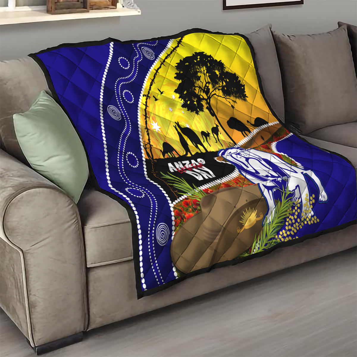 Bulldogs ANZAC Day Quilt Rosemary Starring Night Style
