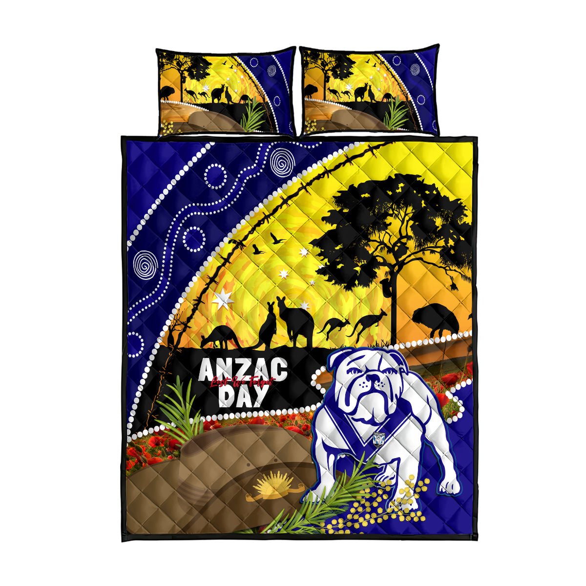 Bulldogs ANZAC Day Quilt Bed Set Rosemary Starring Night Style