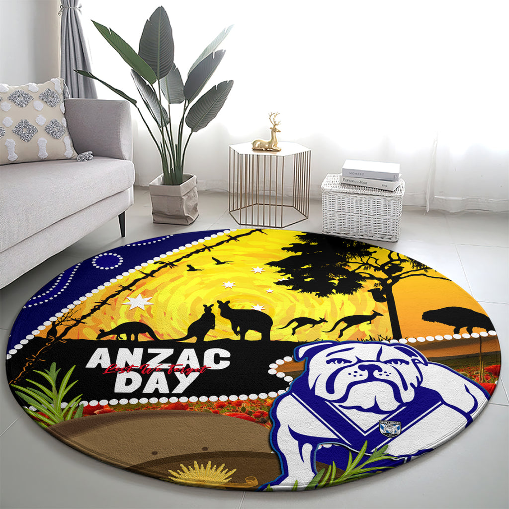 Bulldogs ANZAC Day Round Carpet Rosemary Starring Night Style