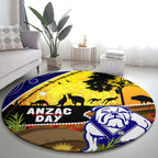 Bulldogs ANZAC Day Round Carpet Rosemary Starring Night Style