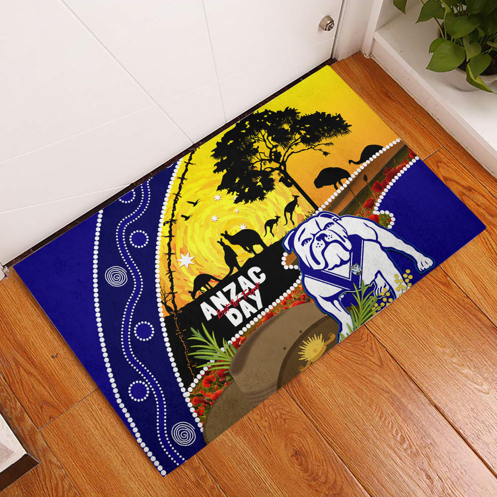 Bulldogs ANZAC Day Rubber Doormat Rosemary Starring Night Style