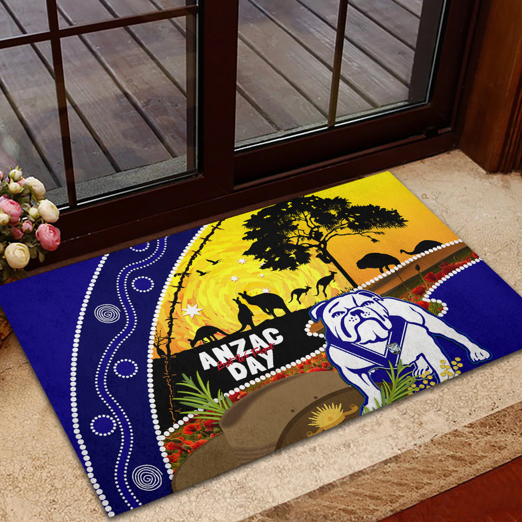 Bulldogs ANZAC Day Rubber Doormat Rosemary Starring Night Style