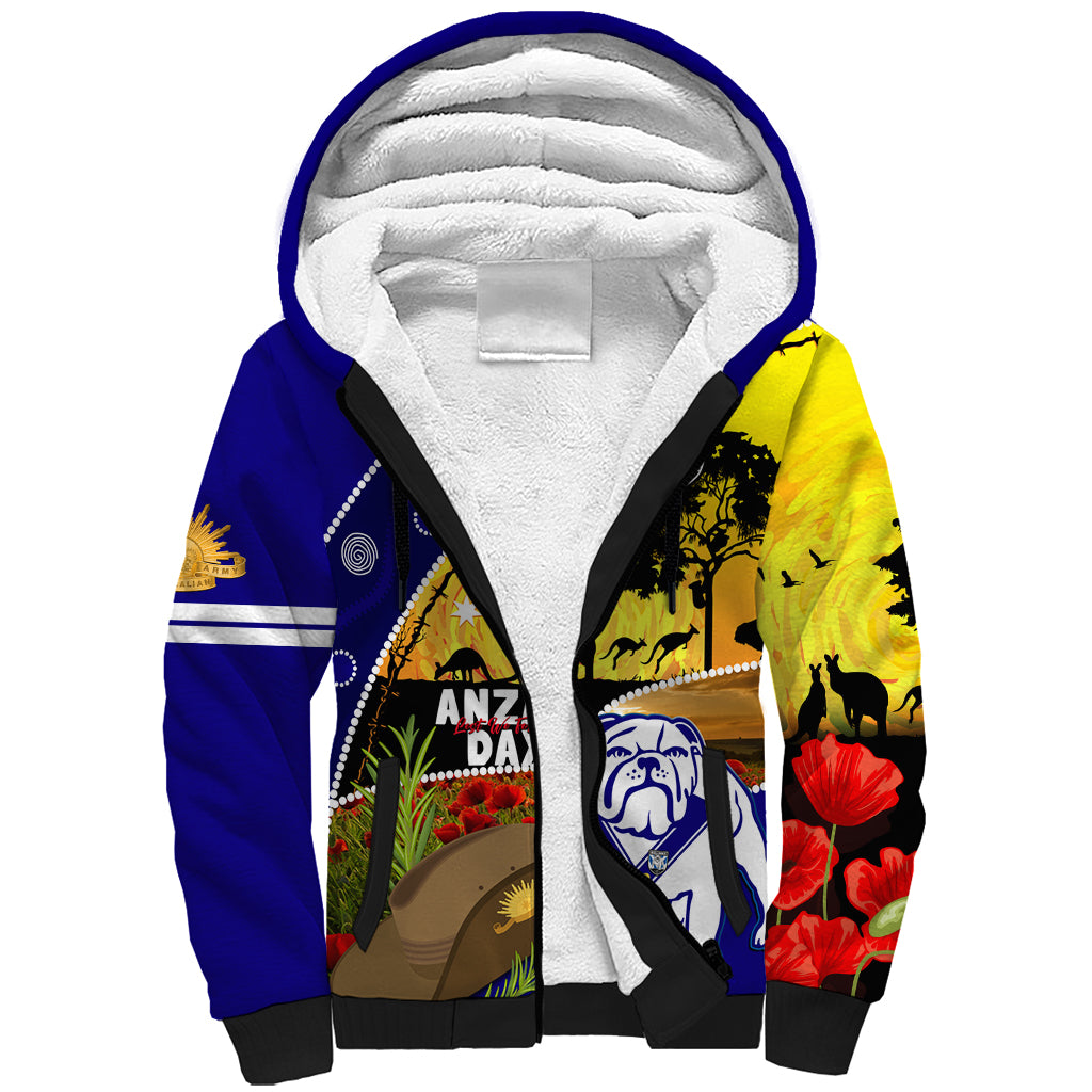 Bulldogs ANZAC Day Sherpa Hoodie Rosemary Starring Night Style
