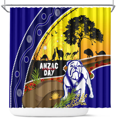 Bulldogs ANZAC Day Shower Curtain Rosemary Starring Night Style