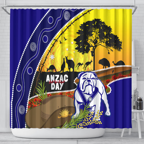 Bulldogs ANZAC Day Shower Curtain Rosemary Starring Night Style
