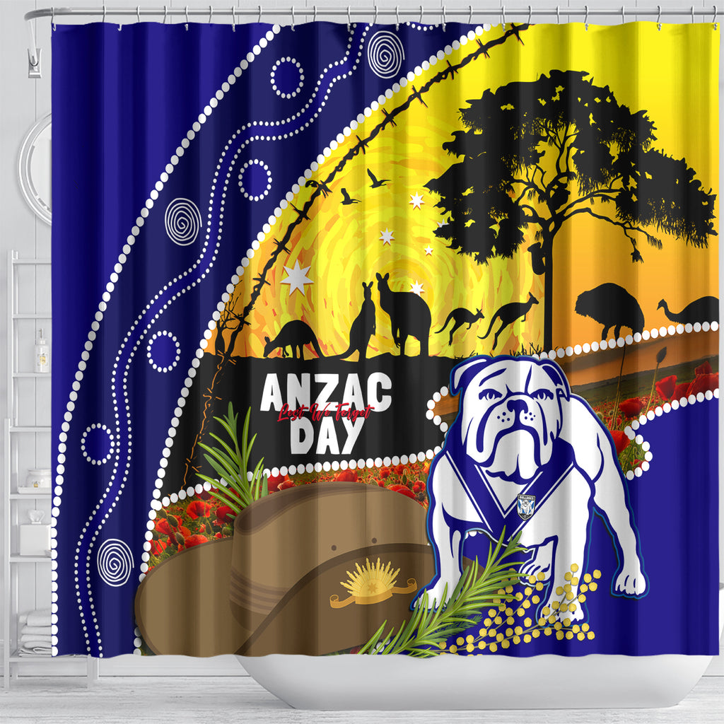 Bulldogs ANZAC Day Shower Curtain Rosemary Starring Night Style