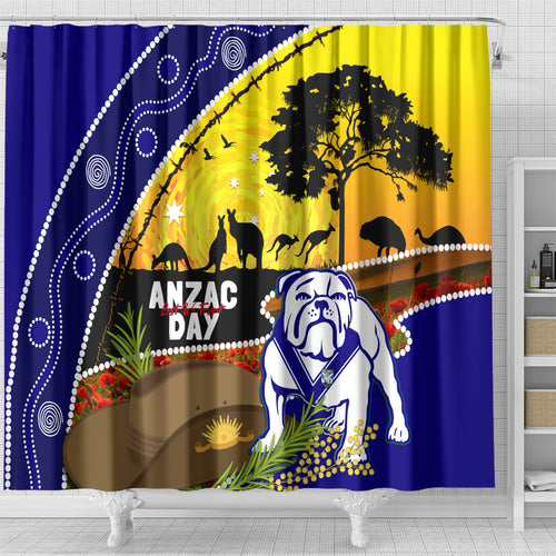 Bulldogs ANZAC Day Shower Curtain Rosemary Starring Night Style
