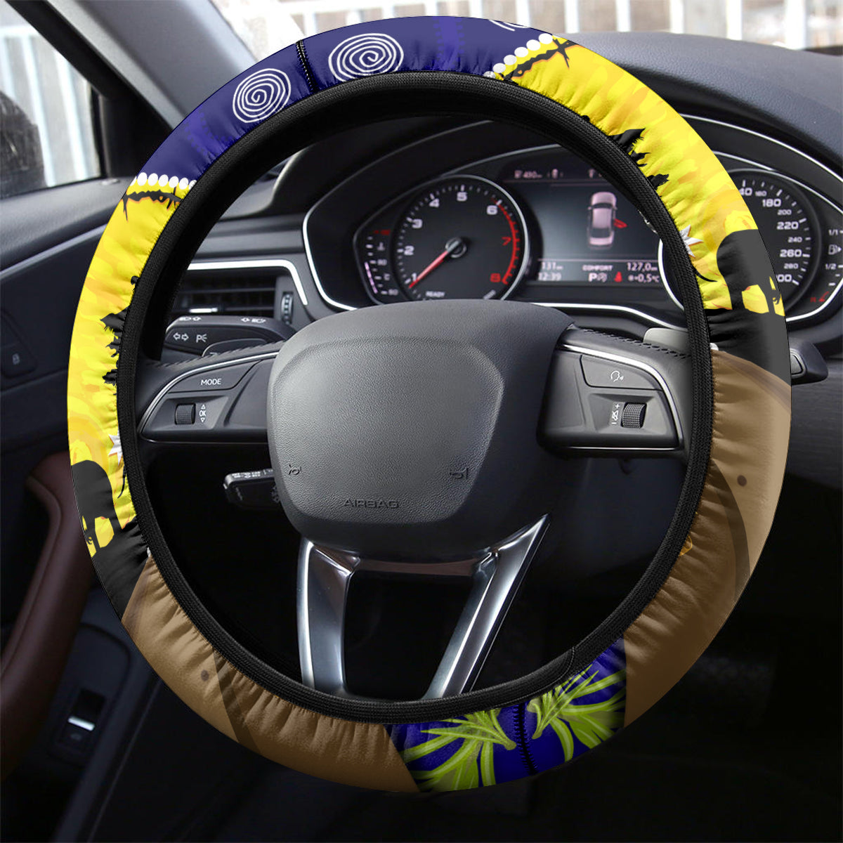 Bulldogs ANZAC Day Steering Wheel Cover Rosemary Starring Night Style
