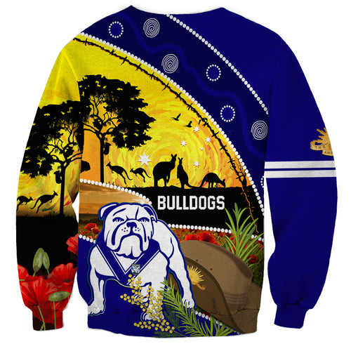 Bulldogs ANZAC Day Sweatshirt Rosemary Starring Night Style