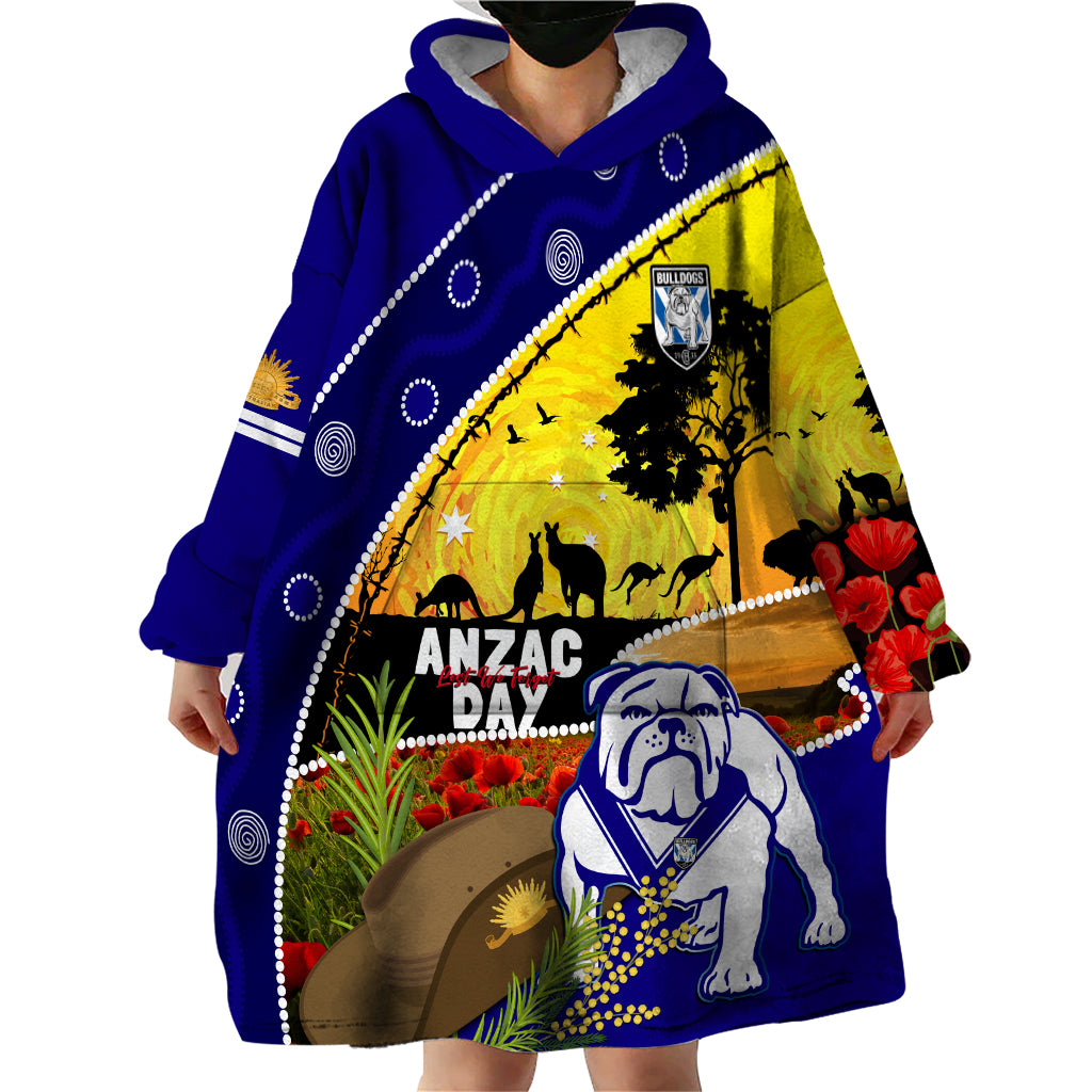 Bulldogs ANZAC Day Wearable Blanket Hoodie Rosemary Starring Night Style