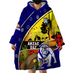 Bulldogs ANZAC Day Wearable Blanket Hoodie Rosemary Starring Night Style