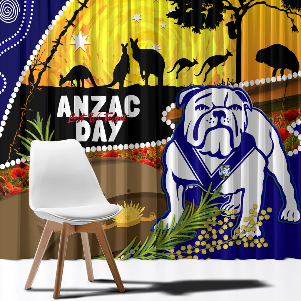 Bulldogs ANZAC Day Window Curtain Rosemary Starring Night Style
