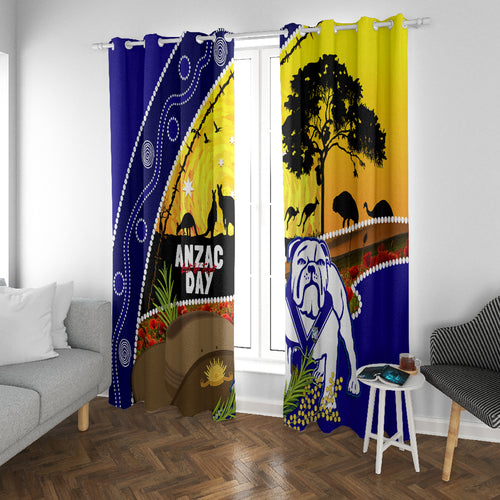 Bulldogs ANZAC Day Window Curtain Rosemary Starring Night Style