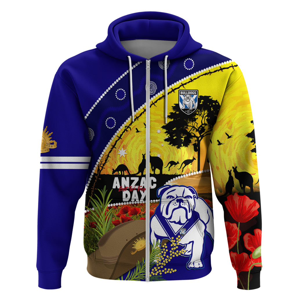 Bulldogs ANZAC Day Zip Hoodie Rosemary Starring Night Style