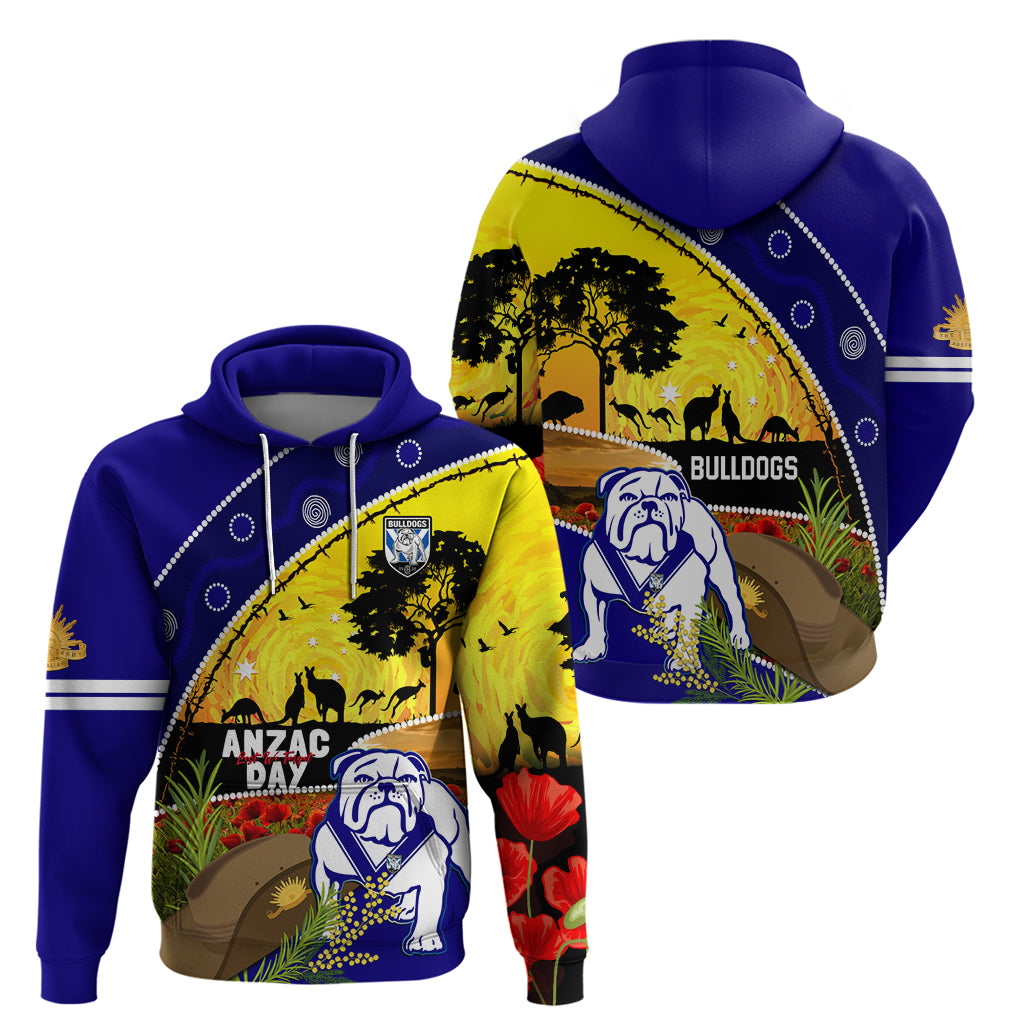 Bulldogs ANZAC Day Zip Hoodie Rosemary Starring Night Style