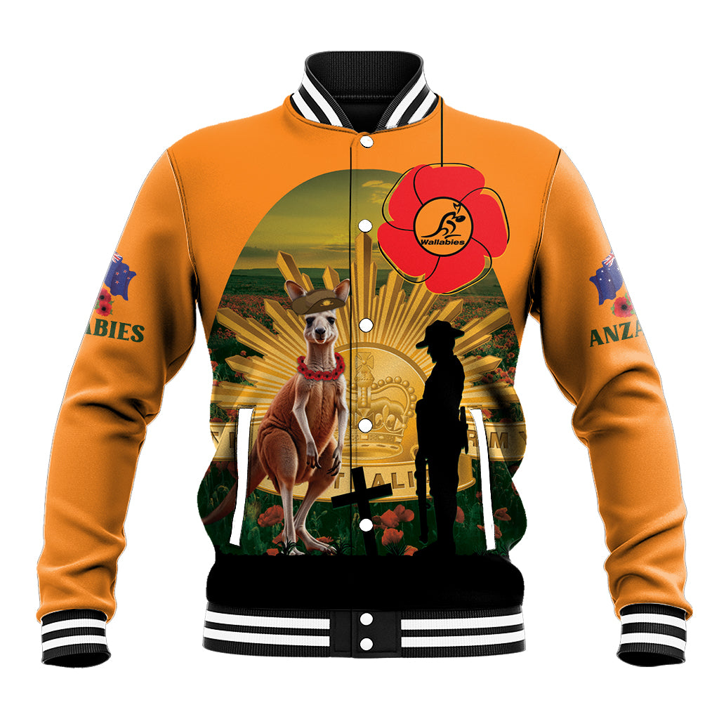 Australia Wallabies Rugby ANZAC Day Baseball Jacket 2024 Lest We Forget