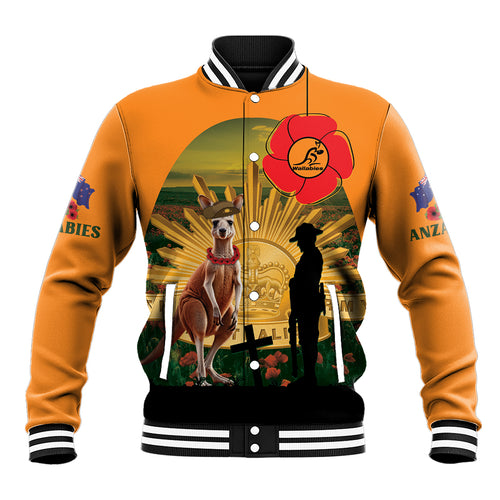 Australia Wallabies Rugby ANZAC Day Baseball Jacket 2024 Lest We Forget