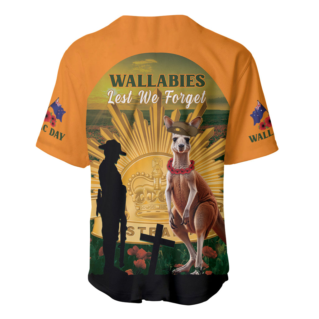 Australia Wallabies Rugby ANZAC Day Baseball Jersey 2024 Lest We Forget