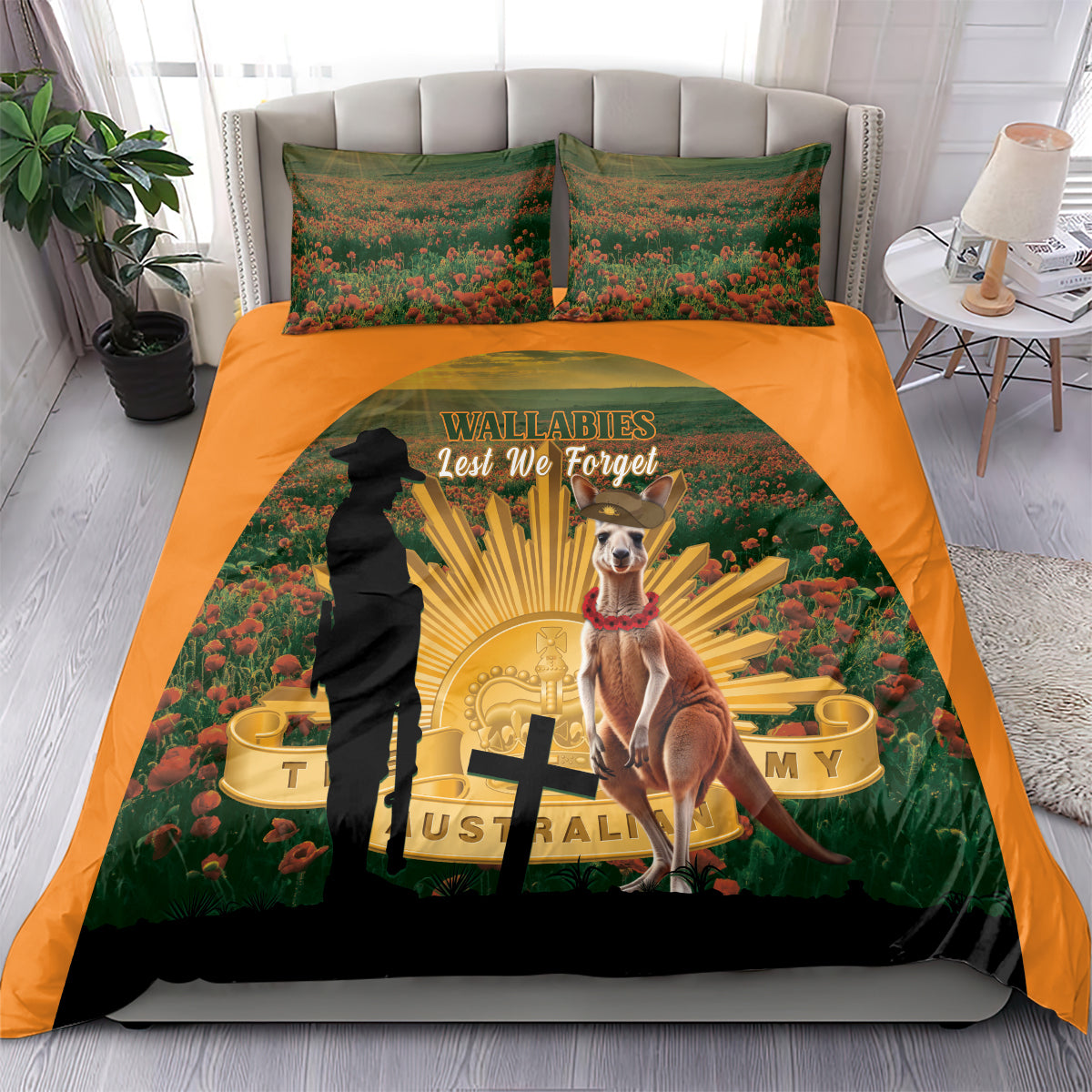 Australia Wallabies Rugby ANZAC Day Bedding Set 2024 Lest We Forget