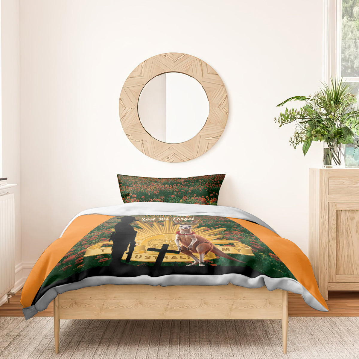 Australia Wallabies Rugby ANZAC Day Bedding Set 2024 Lest We Forget