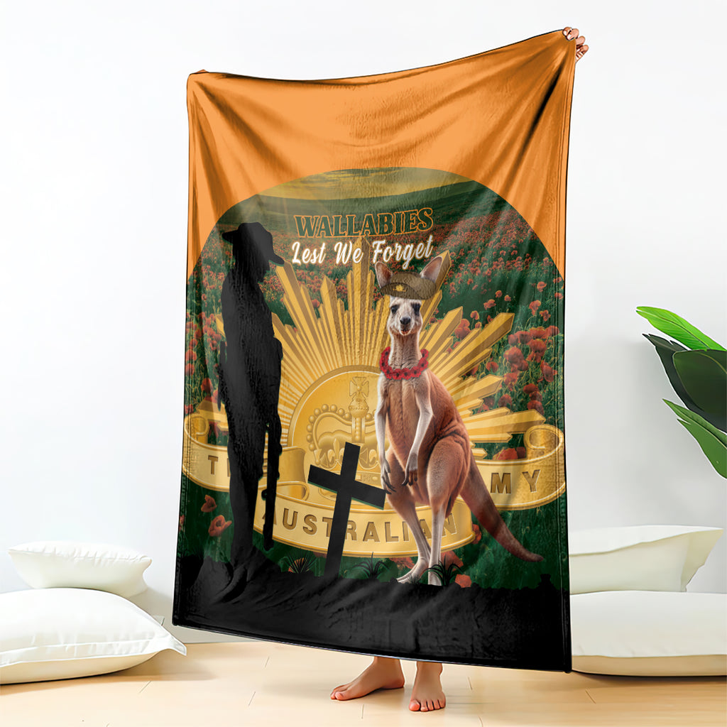 Australia Wallabies Rugby ANZAC Day Blanket 2024 Lest We Forget