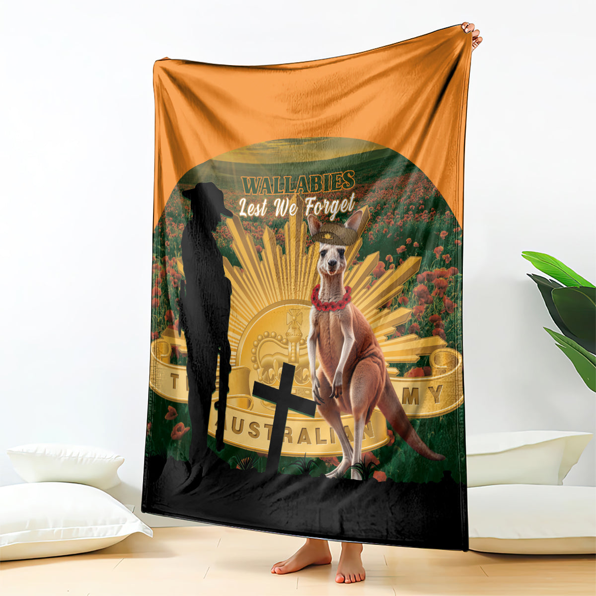Australia Wallabies Rugby ANZAC Day Blanket 2024 Lest We Forget