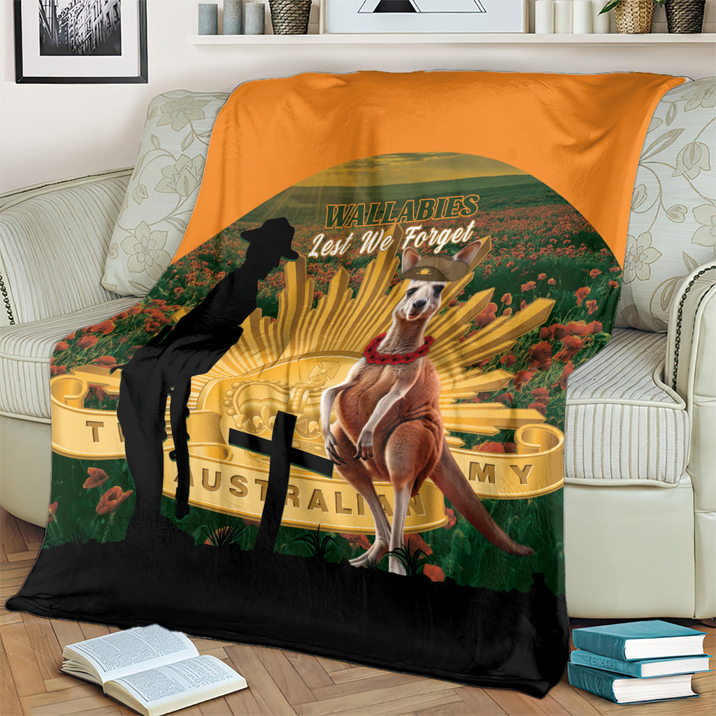 Australia Wallabies Rugby ANZAC Day Blanket 2024 Lest We Forget