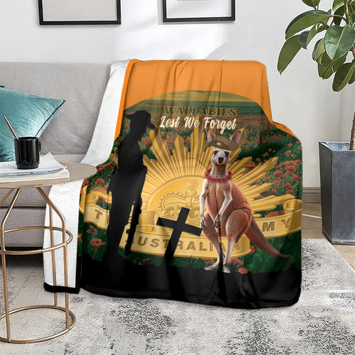 Australia Wallabies Rugby ANZAC Day Blanket 2024 Lest We Forget