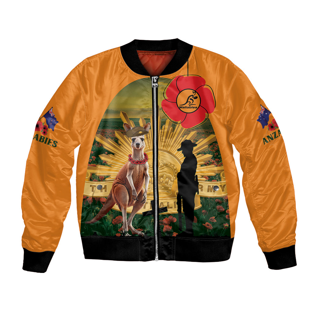 Australia Wallabies Rugby ANZAC Day Bomber Jacket 2024 Lest We Forget